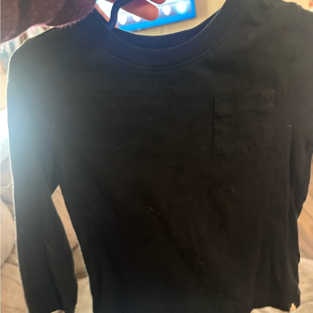 Classic Black Kids Long Sleeve Shirt